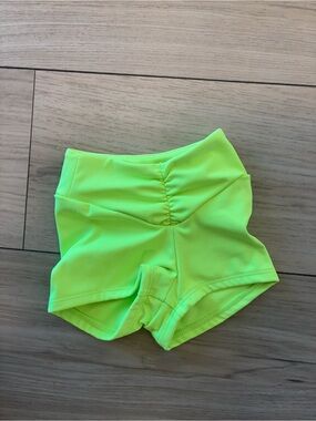 Neon Lime High-Waist Dance Shorts Tiger Friday